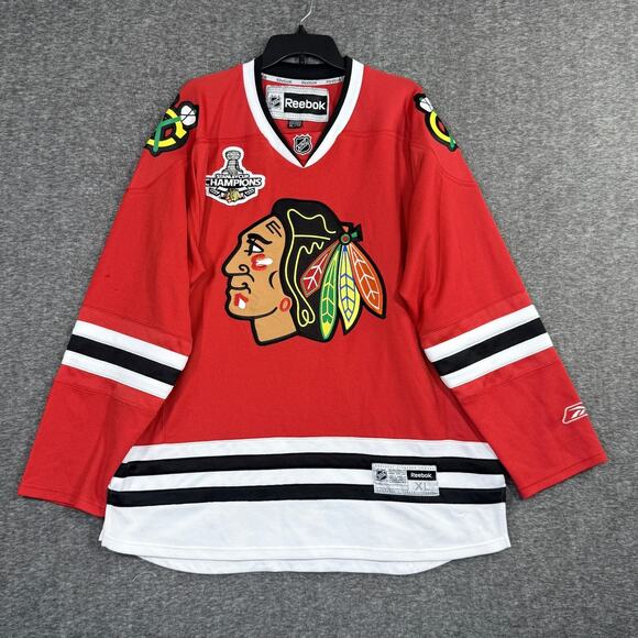 Chicago Blackhawks 2010s Stanley Cup Reebok Jersey Red Size XL